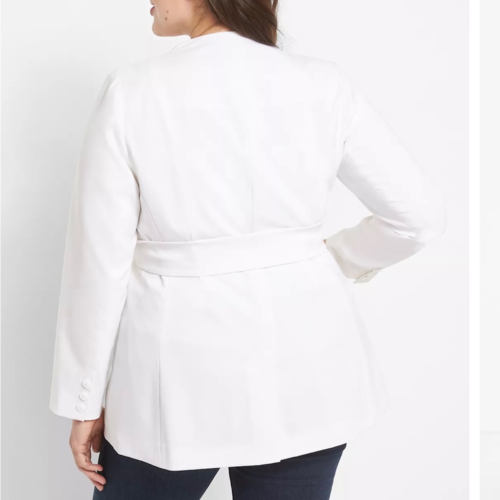 Perfect Drape Collarless Belted Blazer